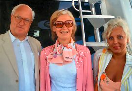 Michael Wynne-Parker with Kristina Oljand and Irina Korgesaar - Presidential Boat, Tallinn, July 2005